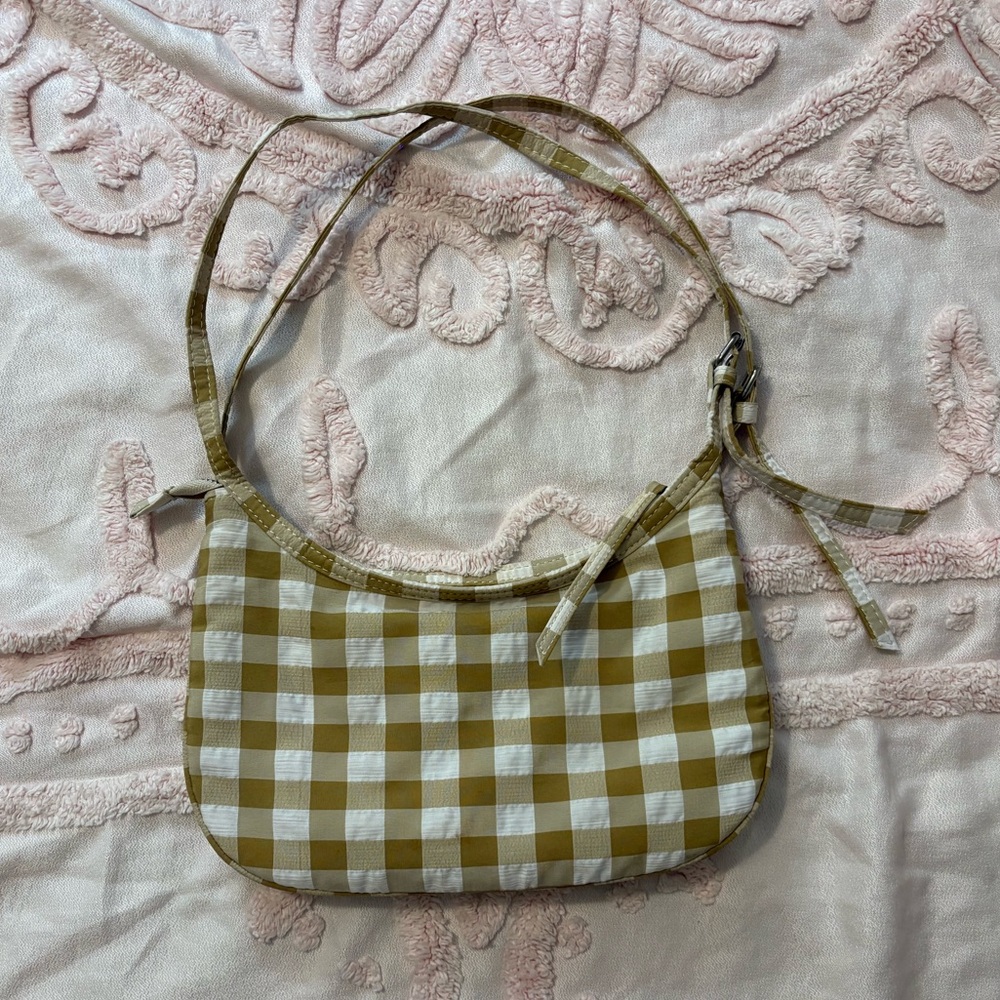 Zara Checkered Beige and White Shoulder Bag